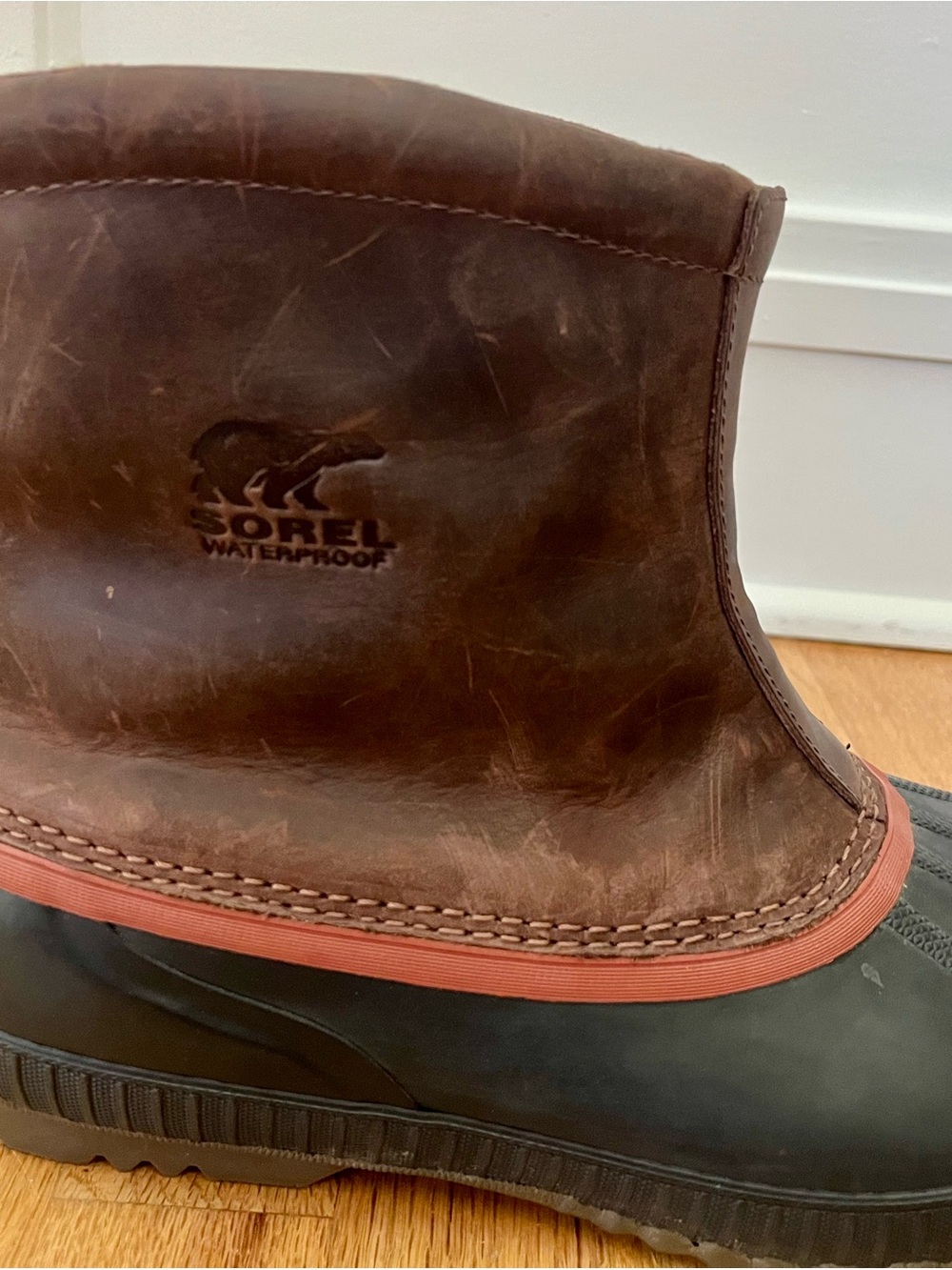 Sorel Brown and Black Waterproof Leather Ankle Boots - 12